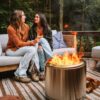 Solo Stove Bonfire Essential Bundle | Smokeless Fire Pit with Stand & Lid, Ideal for 4–6 People | Portable Wood Burning, Removable Ash Pan, Stainless Steel, 16.75" H x 19.5" Dia, 21.75lbs