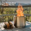 Solo Stove Bonfire Essential Bundle | Smokeless Fire Pit with Stand & Lid, Ideal for 4–6 People | Portable Wood Burning, Removable Ash Pan, Stainless Steel, 16.75" H x 19.5" Dia, 21.75lbs