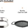 Solo Stove Bonfire Grill Top and Hub, Cast Iron Cooktop with Stainless steel Hub for 8” Elevation, Addition for Bonfire Fire Pit, Weight: 20 lbs, Diameter: 17.5"