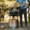 Solo Stove Bonfire Pi Fire Pizza Oven Accessory for Bonfire Fire Pit, Incl. Carry Case & Cordierite Pizza Stone, Wood Burning Assembly, Stainless Steel, (H x Dia) 16.9 x 19.3 in, 19.6 lbs