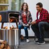 Solo Stove Bonfire Pi Fire Pizza Oven Accessory for Bonfire Fire Pit, Incl. Carry Case & Cordierite Pizza Stone, Wood Burning Assembly, Stainless Steel, (H x Dia) 16.9 x 19.3 in, 19.6 lbs