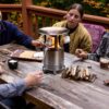 Solo Stove Mesa XL Mulberry Bundle | Tabletop Fire Pit with Stand, Heat Deflector, Accessory Pack & 1lb Wood Pellets | Portable Smokeless Outdoor Firepit for Patio, Camping & Backyard