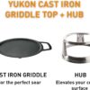 Solo Stove Yukon Griddle + Hub, Cast Iron Cookware with Stainless steel Hub for 8” Elevation, Addition to Yukon fire pit, Weight: 21 lbs, Cooking surface diameter: 17.75"