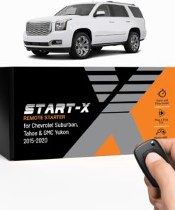 Start-X Remote Starter Kit for Chevrolet Suburban, Tahoe & GMC Yukon (2015, 2016, 2017, 2018, 2019, 2020) Vehicles | Key Ignition | Plug N Play Install | Lock 3X to Remote Start | Zero Wire Splicing