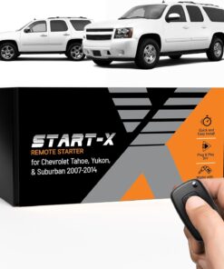 Start-X Remote Starter Kit for Chevrolet Tahoe, Yukon, Suburban (2007, 2008, 2009, 2010, 2011, 2012, 2013, 2014) Vehicles | Key Ignition | Plug N Play | Lock 3X to Remote Start | Zero Wire Splicing