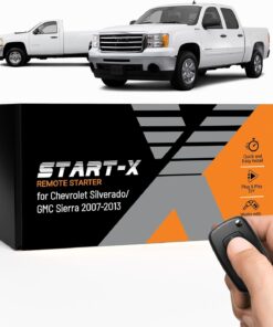 Start-X Remote Starter Kit for Chevy Silverado & GMC Sierra (2007, 2008, 2009, 2010, 2011, 2012, 2013) Trucks | Key Ignition | Plug N Play Install | Lock 3X to Remote Start | Zero Wire Splicing