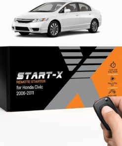 Start-X Remote Starter Kit for Honda Civic (2006, 2007, 2008, 2009, 2010, 2011) Vehicles | Key Ignition | Plug N Play Install | Lock 3X to Remote Start | Zero Wire Splicing