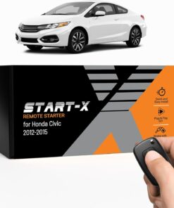 Start-X Remote Starter Kit for Honda Civic (2012, 2013, 2014, 2015) Vehicles | Key Ignition | Plug N Play Install | Lock 3X to Remote Start | Zero Wire Splicing