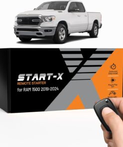Start-X Remote Starter Kit for RAM 1500 (2019, 2020, 2021, 2022, 2023, 2024) Trucks | Push-to-Start Ignition | Plug N Play Install | Lock 3X to Remote Start | No Wire Splicing