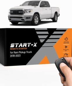 Start-X Remote Starter Kit for RAM Pickup Truck 1500/2500/3500 (2018-2023), All Trims | Key Ignition Engine (Tip-Start) | Plug N Play Install | 3X Lock to Remote Start | No Wire Splicing