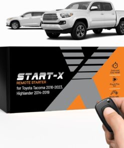 Start-X Remote Starter Kit for Toyota Tacoma (2016-2023) & Highlander (2014-2019) Vehicles | H-Key Ignition Engine | Plug N Play Install | 3X Lock to Remote Start