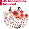 Step2 Big Builders Pro Workshop for Kids, Indoor/Outdoor Tool Bench for Children, Interactive Play with Sounds, Includes 45 Piece Toy Accessory Kit, Made of Durable Plastic, For Toddlers 3+ Years Old