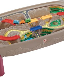Step2 Deluxe Canyon Road Train & Track Table, Kids Activity Table for Cars, Cover Included, Made of Durable Plastic, Includes 3-Piece Train Set, For Toddlers 3+ Years Old