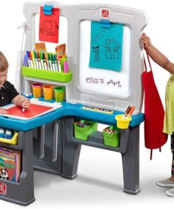 Step2 Great Creations Art Center, Kids Activity Table, Arts & Crafts Desk, Made of Durable Plastic, Includes Bench, For Toddlers 3+ Years Old