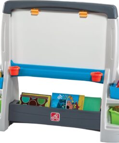 Step2 Jumbo Art Easel, Kids Activity Table, Double-Sided Art Board, Made of Durable Plastic, Includes Bins for Storage, For Toddlers 3+ Years Old