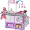 Step2 Love & Care Deluxe Baby Doll Nursery Playset for Kids, Combined Kitchen and Changing Station, Includes Toy Accessories, Easy to Assemble, Toddlers Ages 2 - 6 Years Old, Lavender