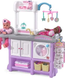 Step2 Love & Care Deluxe Baby Doll Nursery Playset for Kids, Combined Kitchen and Changing Station, Includes Toy Accessories, Easy to Assemble, Toddlers Ages 2 - 6 Years Old, Lavender