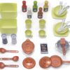 Step2 Modern Metro Kitchen Set for Kids – Includes 30+ Toy Kitchen Accessories, Interactive Features for Pretend Play – Indoor/Outdoor Toddler Playset – Dimensions 44.75" H x 46.5" W x 13.5" D