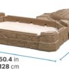 Step2 Naturally Playful Sandbox II, Kids Sand Activity Sensory Play Pit, Summer Outdoor Toys, 7 Piece Water Toy Accessories, for Toddlers 1+ Years Old