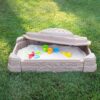 Step2 Naturally Playful Sandbox II, Kids Sand Activity Sensory Play Pit, Summer Outdoor Toys, 7 Piece Water Toy Accessories, for Toddlers 1+ Years Old