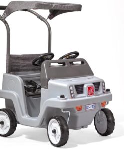 Step2 Side-by-Side Push Around SUV, Kids Push Car, 2 Seats, Stroller Substitute, Includes Seat Belts & Horns, Made of Durable Plastic, Max Weight 100 lbs., for Toddlers 1.5-5 Years Old, Gray