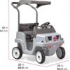 Step2 Side-by-Side Push Around SUV, Kids Push Car, 2 Seats, Stroller Substitute, Includes Seat Belts & Horns, Made of Durable Plastic, Max Weight 100 lbs., for Toddlers 1.5-5 Years Old, Gray