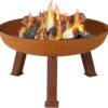 Sunnydaze 24-Inch Cast Iron Heavy-Duty Fire Pit for Outside - Wood-Burning Outdoor Fire Pit Bowl with Handles - Oxidized Finish