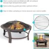 Sunnydaze 29-Inch Elevated Wood-Burning Fire Pit Bowl with Stand - Includes Spark Screen, Wood Grate, and Poker