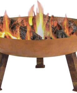 Sunnydaze 30-Inch Cast Iron Heavy-Duty Fire Pit for Outside - Wood-Burning Outdoor Fire Pit Bowl with Handles - Oxidized Finish