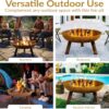 Sunnydaze 30-Inch Cast Iron Heavy-Duty Fire Pit for Outside - Wood-Burning Outdoor Fire Pit Bowl with Handles - Oxidized Finish
