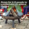 Sunnydaze 30-Inch Cast Iron Heavy-Duty Fire Pit for Outside - Wood-Burning Outdoor Fire Pit Bowl with Handles - Steel Finish