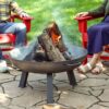Sunnydaze 30-Inch Cast Iron Heavy-Duty Fire Pit for Outside - Wood-Burning Outdoor Fire Pit Bowl with Handles - Steel Finish