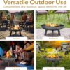 Sunnydaze 30-Inch Cast Iron Heavy-Duty Fire Pit for Outside - Wood-Burning Outdoor Fire Pit Bowl with Handles - Steel Finish
