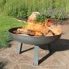 Sunnydaze 30-Inch Cast Iron Heavy-Duty Fire Pit for Outside - Wood-Burning Outdoor Fire Pit Bowl with Handles - Steel Finish