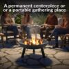 Sunnydaze 30-Inch Cast Iron Heavy-Duty Fire Pit for Outside - Wood-Burning Outdoor Fire Pit Bowl with Handles - Steel Finish