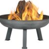 Sunnydaze 30-Inch Cast Iron Heavy-Duty Fire Pit for Outside - Wood-Burning Outdoor Fire Pit Bowl with Handles - Steel Finish