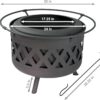 Sunnydaze 30-Inch Crossweave Smokeless Wood-Burning Fire Pit with Cover and Poker - Steel Outdoor Smokeless Fire Pit for The Backyard