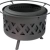 Sunnydaze 30-Inch Crossweave Smokeless Wood-Burning Fire Pit with Cover and Poker - Steel Outdoor Smokeless Fire Pit for The Backyard