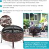 Sunnydaze 30-Inch Fire Pit with Spark Screen, Water-Resistant Cover, Metal Grate, and Fireplace Poker - Northwoods Fishing