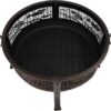 Sunnydaze 30-Inch Fire Pit with Spark Screen, Water-Resistant Cover, Metal Grate, and Fireplace Poker - Northwoods Fishing