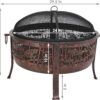 Sunnydaze 30-Inch Fire Pit with Spark Screen, Water-Resistant Cover, Metal Grate, and Fireplace Poker - Northwoods Fishing