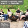 Sunnydaze 30-Inch Large Outdoor Fire Pit - Wood Burning Fire Pit for Outside with Poker and Screen - Black Finish - Regal Cauldron