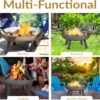 Sunnydaze 34-Inch Cast Iron Heavy-Duty Fire Pit for Outside - Wood-Burning Outdoor Fire Pit Bowl with Handles - Steel Finish