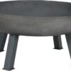 Sunnydaze 34-Inch Cast Iron Heavy-Duty Fire Pit for Outside - Wood-Burning Outdoor Fire Pit Bowl with Handles - Steel Finish