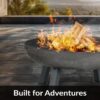Sunnydaze 34-Inch Cast Iron Heavy-Duty Fire Pit for Outside - Wood-Burning Outdoor Fire Pit Bowl with Handles - Steel Finish