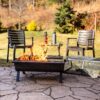 Sunnydaze 36-Inch Steel Outdoor Fire Pit with Grill and Spark Screen - PVC Protective Cover - Heat-Resistant Finish - Black