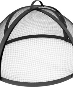 Sunnydaze 36‑Inch Round Fire Pit Spark Screen Lid – Heavy‑Duty Mesh Ember Lid & Fire Pit Screen Cover with Door, Keeps Sparks & Ashes Contained
