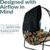 Sunnydaze 48-Inch Firewood Rack with Cover - Black Indoor Firewood Holder - Log Holder Hoop and Cover Set - 700-lb Capacity