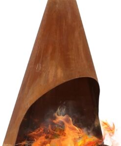 Sunnydaze 6-Foot Large Chiminea Outdoor Fireplace - Outdoor Wood-Burning Fireplace - Chimney Fire Pit with Grill Grate - Rustic