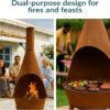 Sunnydaze 6-Foot Large Chiminea Outdoor Fireplace - Outdoor Wood-Burning Fireplace - Chimney Fire Pit with Grill Grate - Rustic